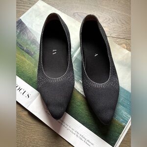 Vivaia Aria Gray Ombré Pointed Toe Woven Flats Sustainable Size 38.5